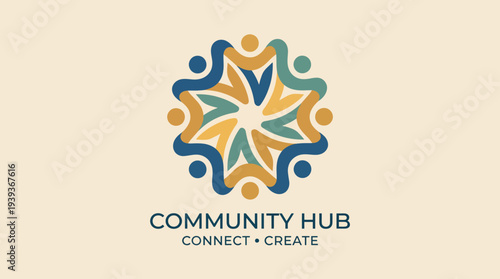 This logo features a stylized star made of interconnected figures, symbolizing unity and collaboration, ideal for organizations promoting community engagement.