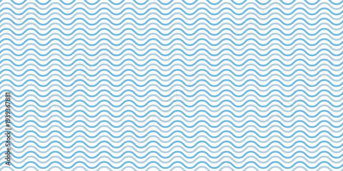 Seamless Wave Pattern, Hand drawn water sea vector background. Wavy beach print, curly grunge paint lines,