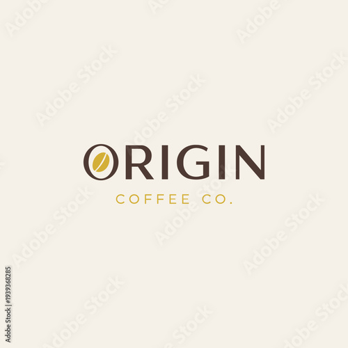 Coffee Bean Logo Vector — Minimalist Cafe Branding Template for Coffee Shop & Roastery
