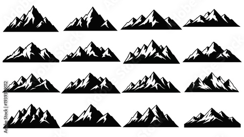 Diverse Mountain Range Silhouettes A Collection of Iconic Peaks and Alpine Landscapes