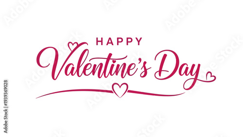 Celebrate Love and Romance with a Beautiful Happy Valentine's Day Greeting Card Design featuring Elegant Script and Heart Embellishments