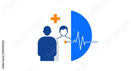 Medical professional consulting with patient heartbeat monitor.