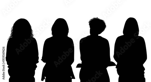 Four anonymous people standing in a row