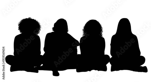 Four people sitting in a row