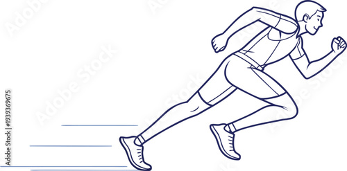 Running man line art illustration