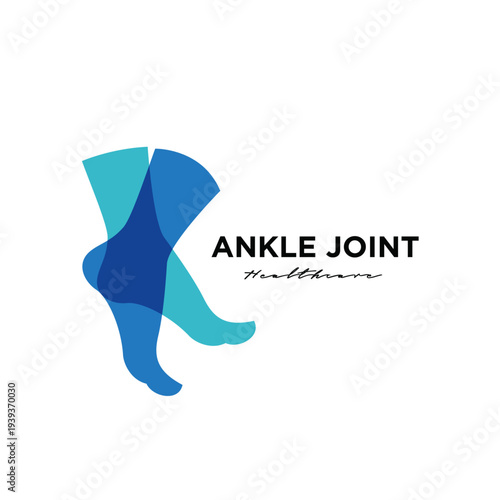 Abstract Blue Ankle Joint Graphic Logo for Healthcare and Orthopedic Services