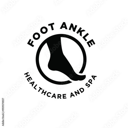 Foot Ankle Healthcare Spa Logo Design with Stylized Human Foot Icon