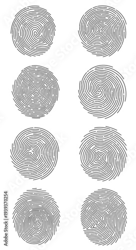Abstract Fingerprint Patterns Collection: Unique Identity and Security Concepts