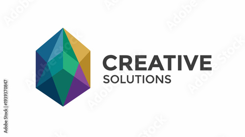This image showcases a vibrant gemstone logo representing creative solutions, balancing innovation and professionalism for businesses in various industries.