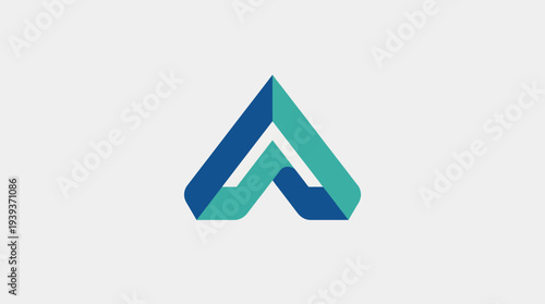 This abstract logo features stylized triangle shapes creating a modern design that conveys clarity, innovation, and sophistication in a clean color palette.