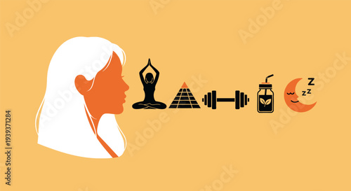 Woman practicing yoga and meditation for wellness and relaxation.