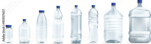 3d realistic plastic bottle with light blue screw cap vector