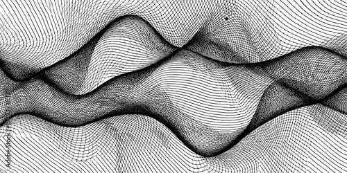 Elegant black and white abstract background featuring a gray silk fabric texture with a flowing material design and subtle fashion patterns