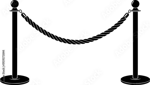 Elegant stanchion posts with a classic twisted rope barrier