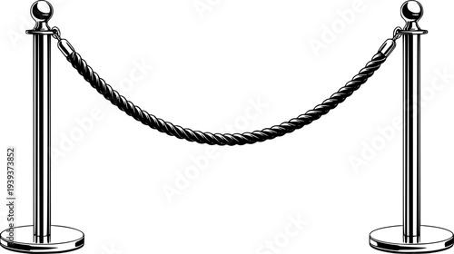 Elegant stanchion posts with a classic twisted rope barrier