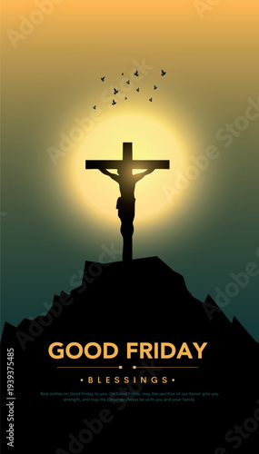 Good friday cultural background for spiritual belief and faith. Good Friday creative Post Design. Happy Good Friday and Holy Week Poster Design.