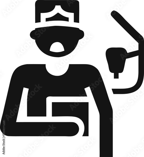 Person immersed in virtual reality wearing a high tech headset and holding a game controller