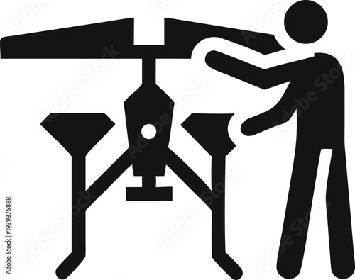 Person operating a modern drone for aerial photography and delivery operations