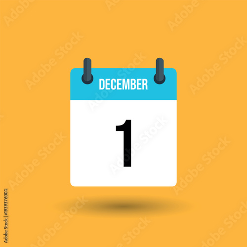 December 1 calendar page date number 1