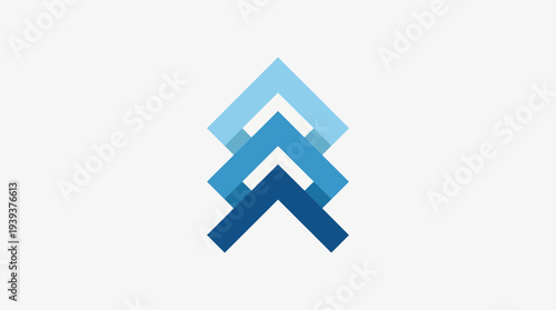 Abstract blue geometric shapes layered in a visually striking design, representing harmony, balance, and modern aesthetics, perfect for branding or minimalistic decoration.