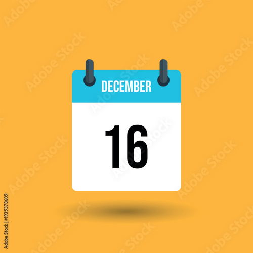 December 16 calendar page date number 16