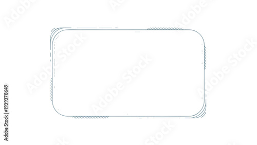 Transparent rectangular plastic container with rounded corners on a white background