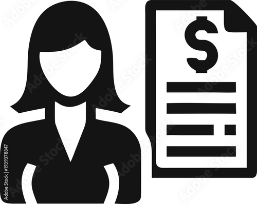 Professional female handling essential financial paperwork and important money related reports