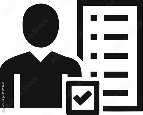 Professional managing and verifying tasks with a completed checklist and approval