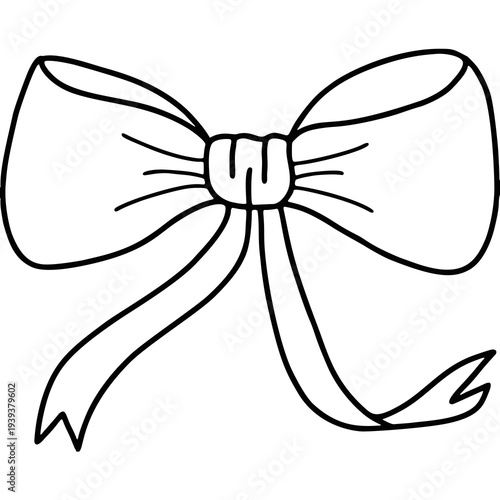 Hand drawn bow ribbon