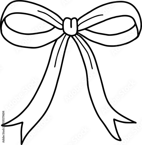 Hand drawn bow ribbon