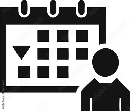 Professional person planning an event or appointment using a calendar with a marked date for scheduling