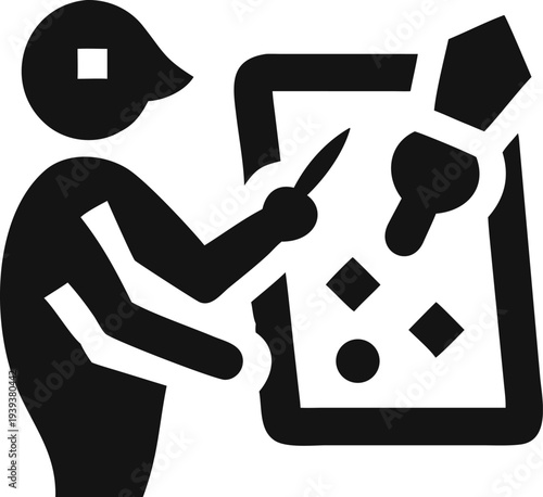 Professional Presenting a Creative Plan or Innovative Idea on a Display Board