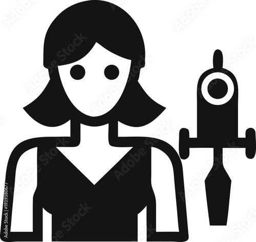 Professional tattoo artist icon representing creative body art services and skilled ink application