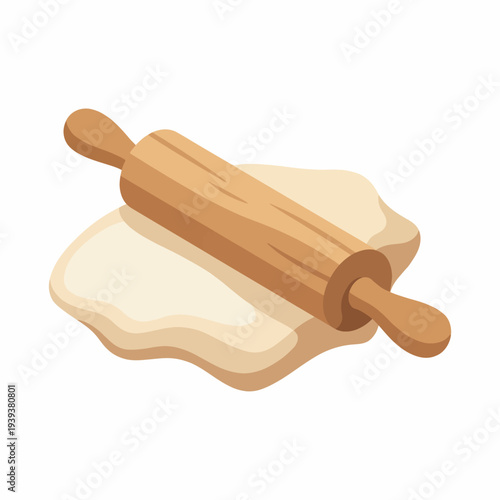 An inviting image showing a wooden rolling pin resting on a sheet of dough, highlighting the essentials of baking and delicious homemade pastry preparations.