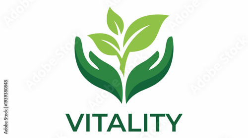 This logo combines two hands nurturing a sprouting leaf, symbolizing growth, vitality, and a commitment to environmental wellness in a clean, modern aesthetic.