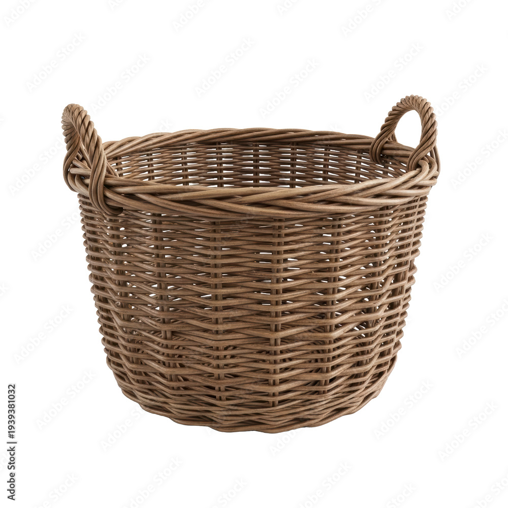 Fototapeta premium Wicker basket with handles