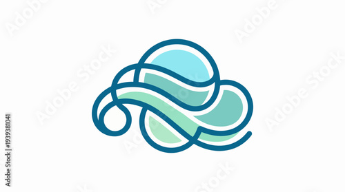 An artistic illustration featuring stylized clouds and flowing lines, representing themes of tranquility, inspiration, and creativity in a visually comforting manner.