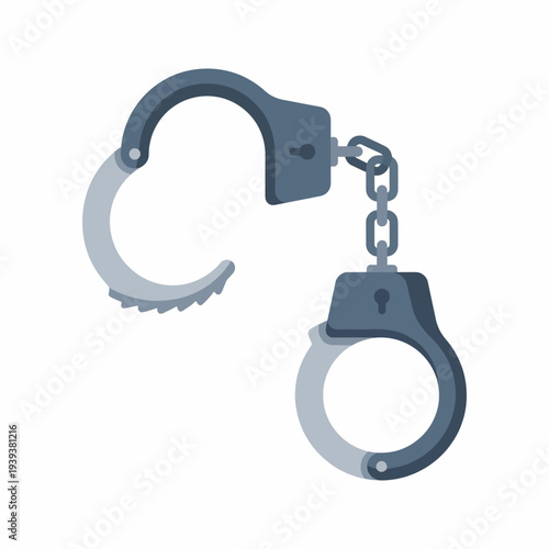 These handcuffs visually represent authority, law enforcement, and restraint, making them a powerful symbol for topics related to security and justice in society.
