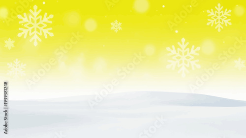 White Snowflakes Falling from Yellow Sky.