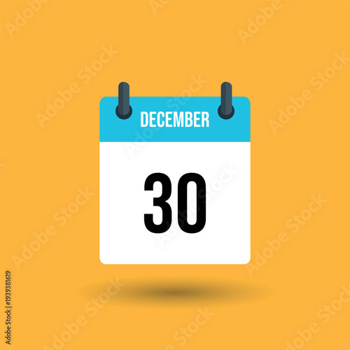 December 30 calendar page date number 30