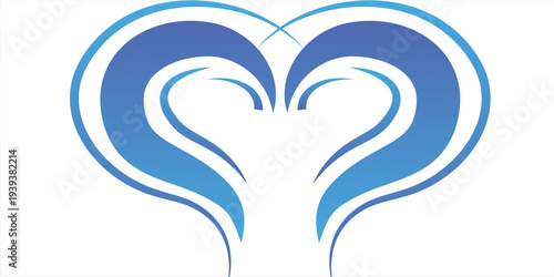 This stylized graphic depicts a flowing, abstract ocean wave.