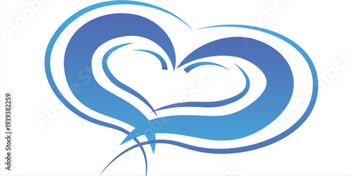 This stylized graphic depicts a flowing, abstract ocean wave.