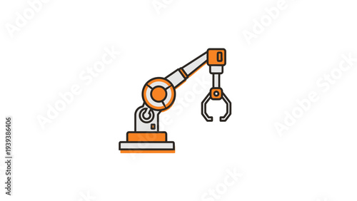 Industrial Robotic Arm Claw Machine Illustration.