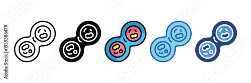 Cell Division  Icon Set Multiple Style Collection