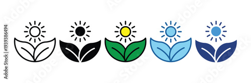 Photosynthesis  Icon Set Multiple Style Collection