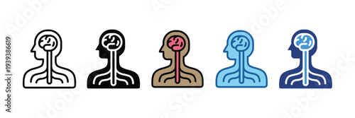 Nervous System  Icon Set Multiple Style Collection