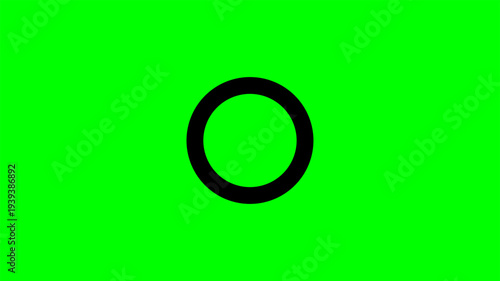 Minimalist black circle ring frame on green screen