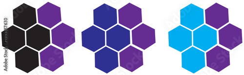 Honeycomb icon set featuring geometric hexagon pattern shapes representing