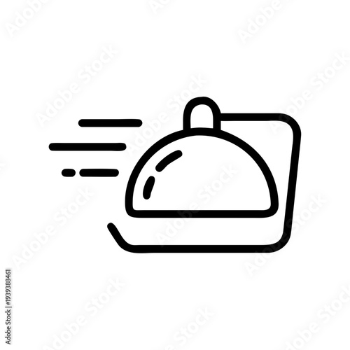 Food delivery bag icon vector isolated on white background minimalist takeout container fast shipping delivery service flat design illustration