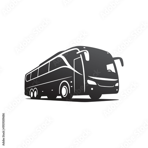 A sleek, modern bus illustration on a clean background viewed from the side